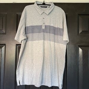 Travis Mathew Polo Shirt Men Golf Hearth Gray Striped $89.95 MSRP Polo XL